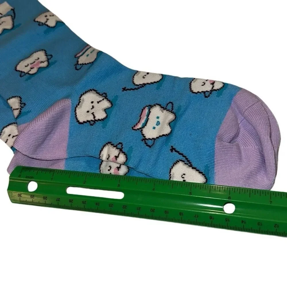 *NEW* Happy Pop Womens Blue Novelty Crazy Dental Funny Tooth Socks